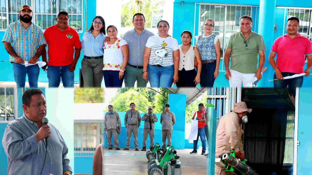 Jurisdicción Sanitaria de Ticul Fumiga Escuelas en Tixméhuac para Proteger a Estudiantes.